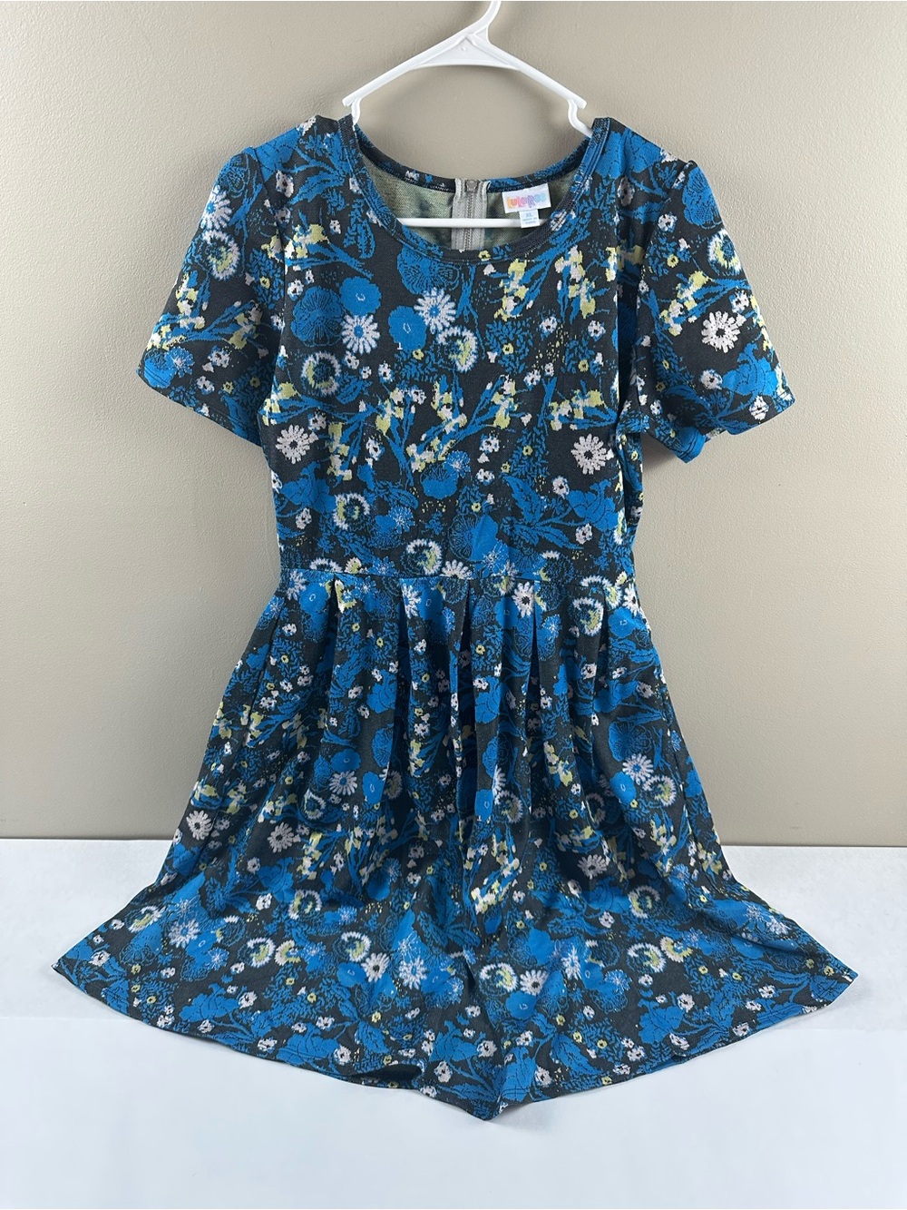 LuLaRoe Blue Floral Short Sleeve Dress